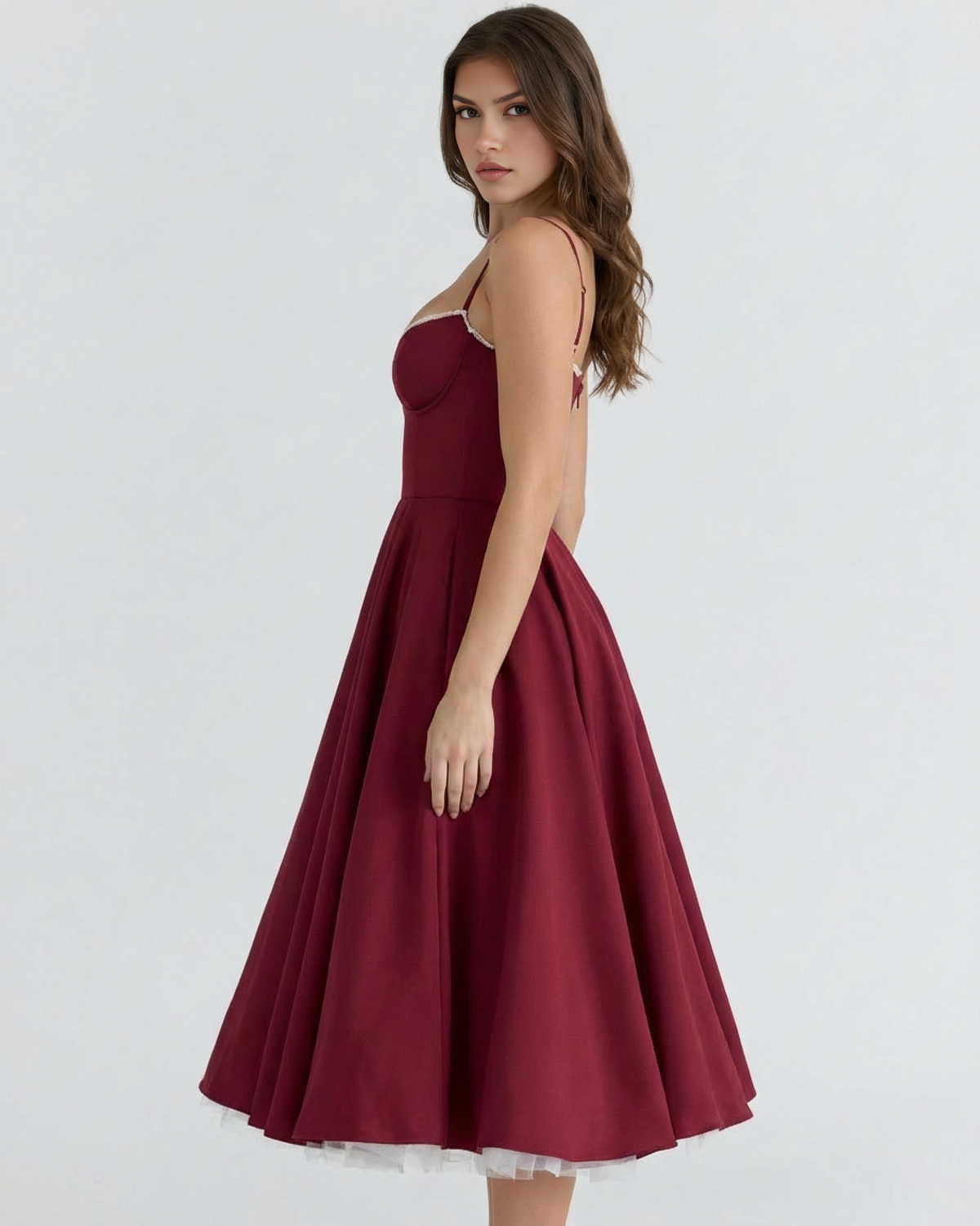 Victoria | Women's Elegant A-line Midi Dress