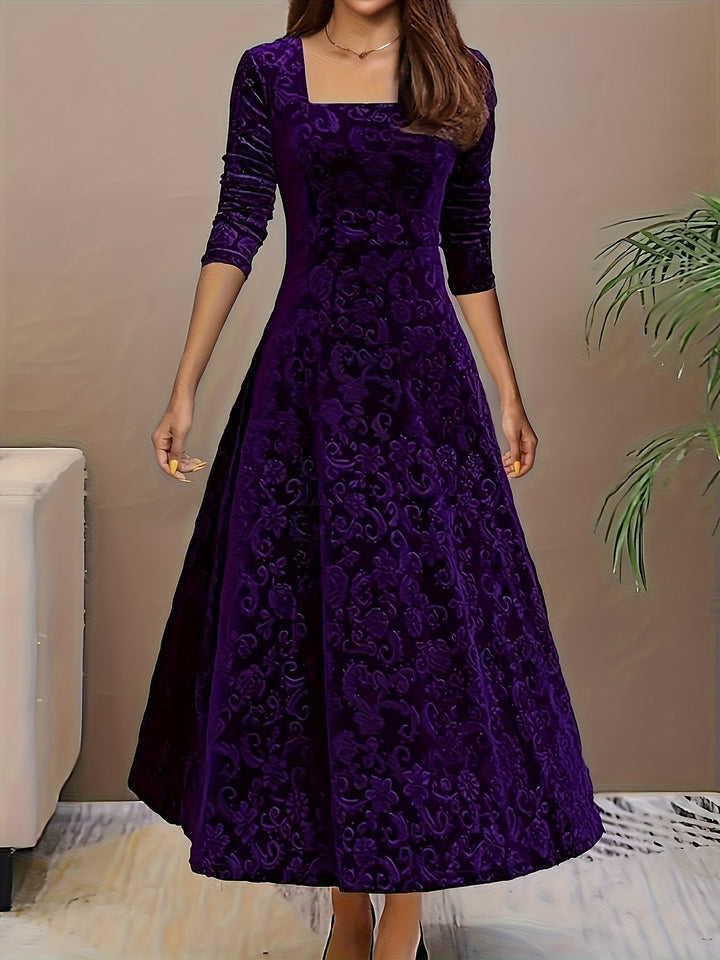 Elena | Women's Floral Summer Flared Midi Dress
