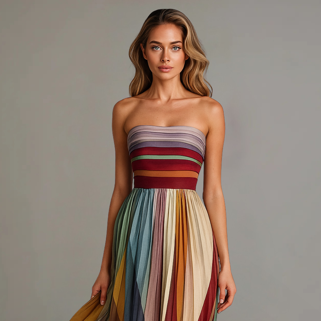 Miranda | Women's Festive Pleated Maxi Dress