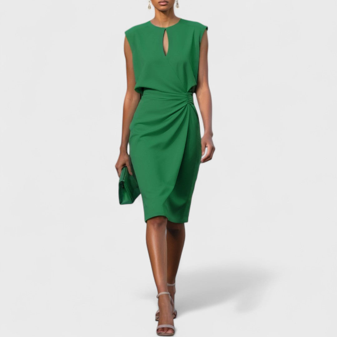 Florence | Women's Classic Round Neck Tailored Midi Dress