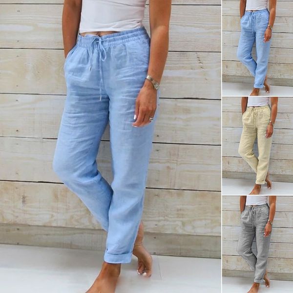 Orlina | Women's Summer Relaxed Fit Linen Jogger Pants