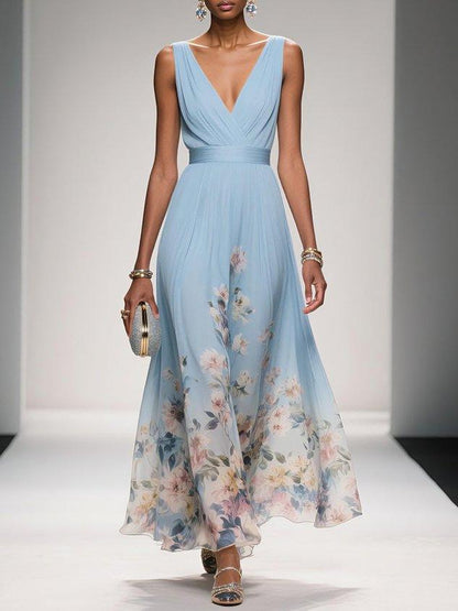 Elena | Women's Sleeveless V-Neck Maxi Dress