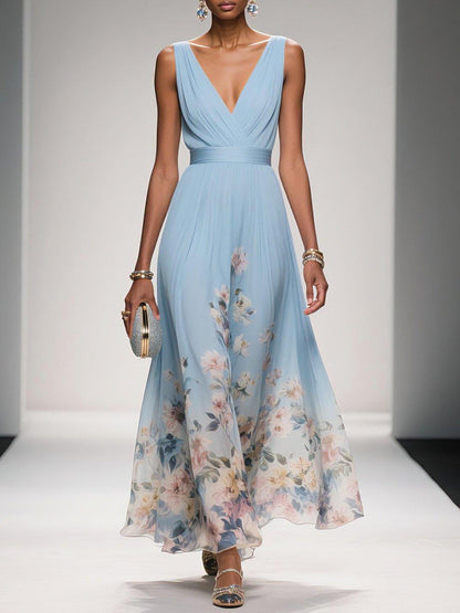 Elena | Women's Sleeveless V-Neck Maxi Dress