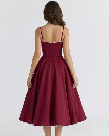 Victoria | Women's Elegant A-line Midi Dress