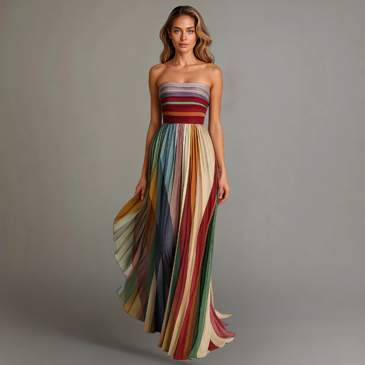 Miranda | Women's Festive Pleated Maxi Dress
