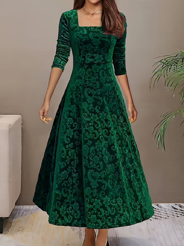 Elena | Women's Floral Summer Flared Midi Dress