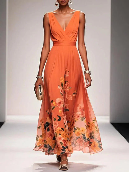 Elena | Women's Sleeveless V-Neck Maxi Dress