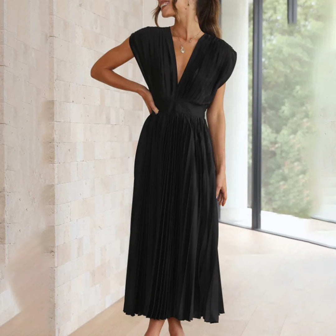 Tabitha | Women's Pleated Wedding Guest Maxi Dress