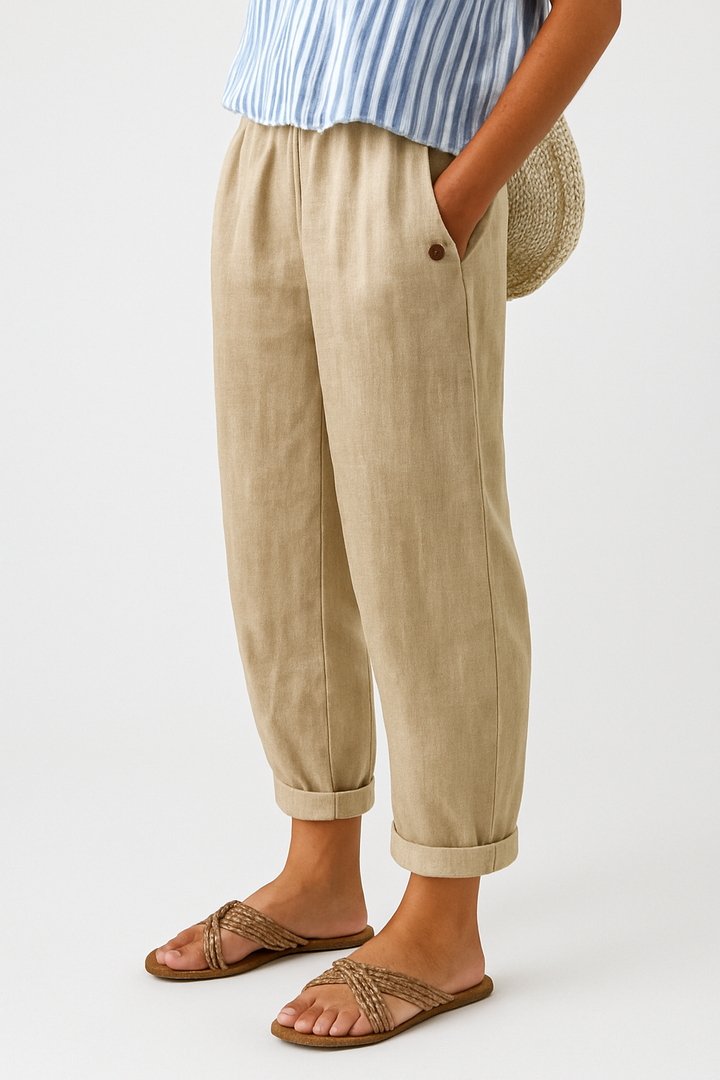 Elina | Women's Summer Cropped Linen Pants