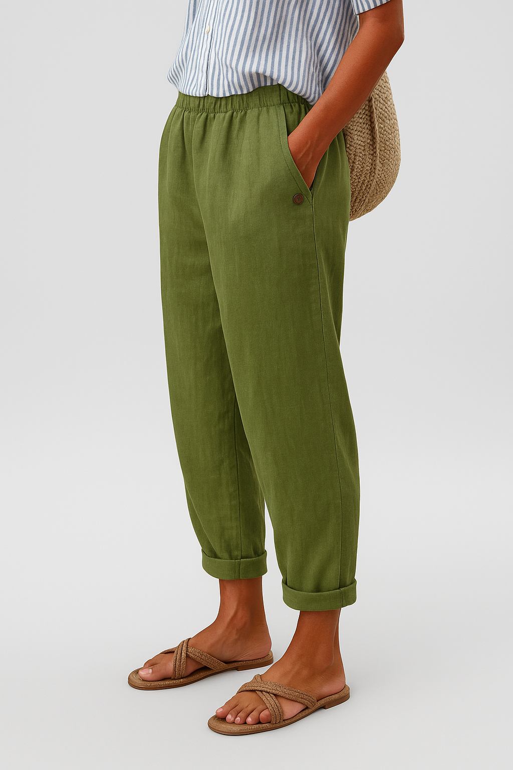 Elina | Women's Summer Cropped Linen Pants