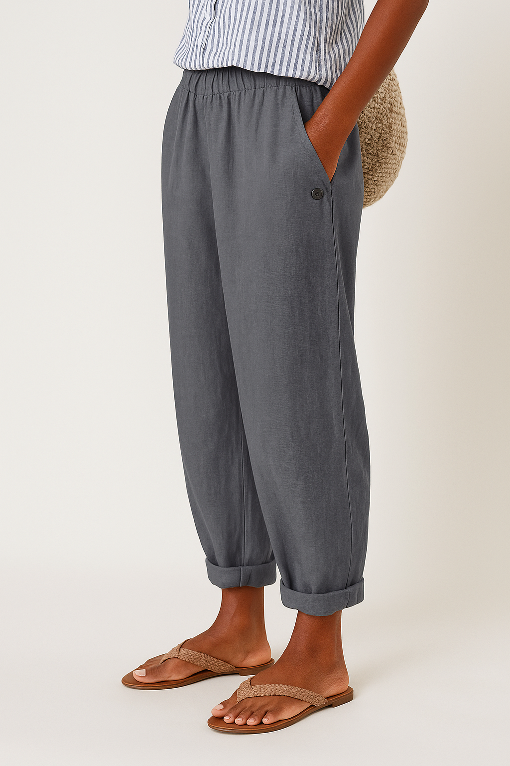 Elina | Women's Summer Cropped Linen Pants