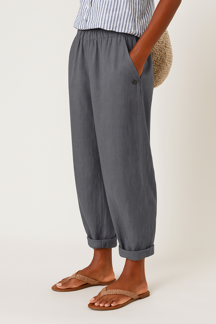 Elina | Women's Summer Cropped Linen Pants