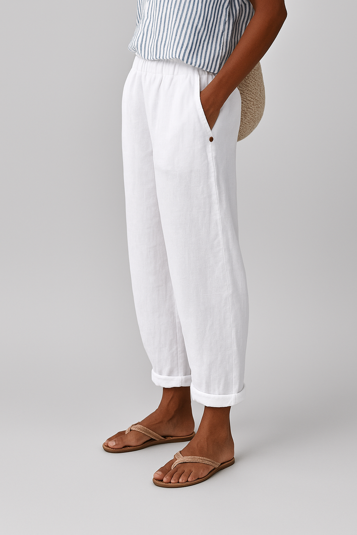 Elina | Women's Summer Cropped Linen Pants