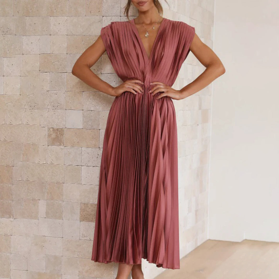 Tabitha | Women's Pleated Wedding Guest Maxi Dress