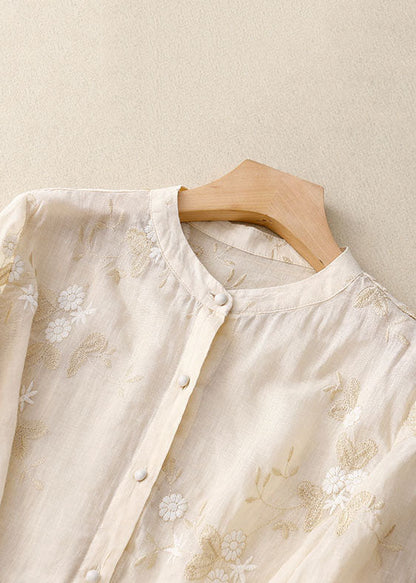 Ivy | Women's Layered Sheer Floral Embroidered Three Quarter Sleeve Blouse