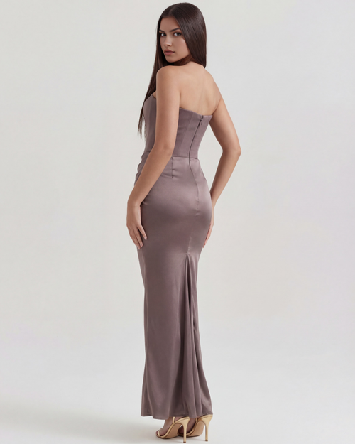 Wendy | Women's Strapless Satin Corset Evening Dress
