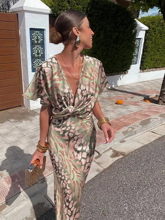 Sienna | Women's V-Neck Summer Midi Dress