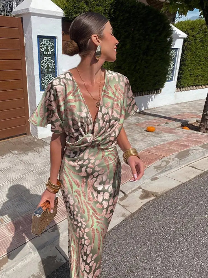 Sienna | Women's V-Neck Summer Midi Dress