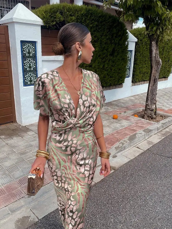 Sienna | Women's V-Neck Summer Midi Dress