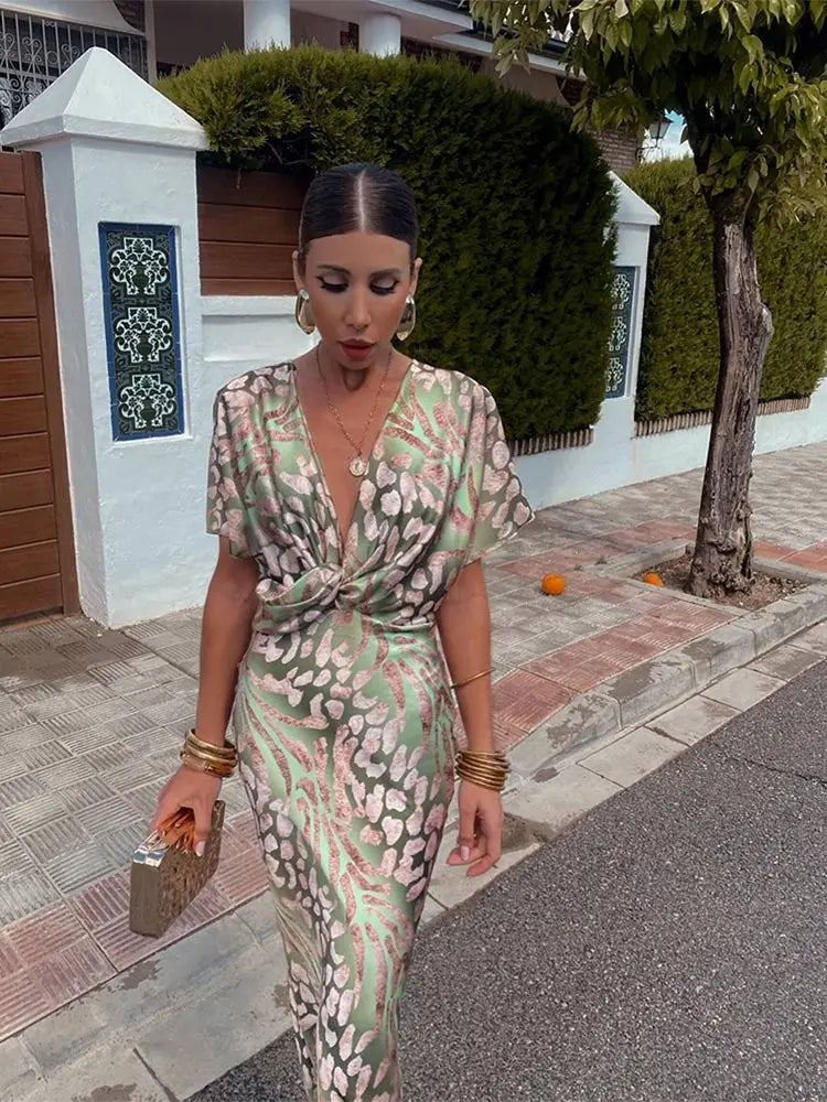Sienna | Women's V-Neck Summer Midi Dress
