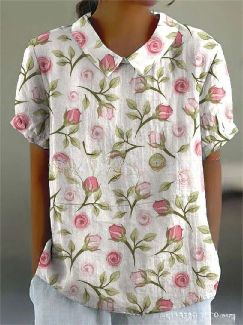 Maya | Women's Floral Print V-Neck Casual Summer Blouse