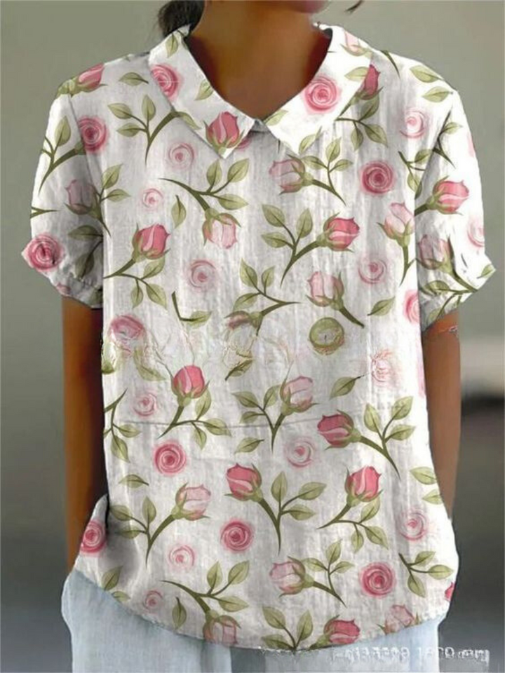 Maya | Women's Floral Print V-Neck Casual Summer Blouse