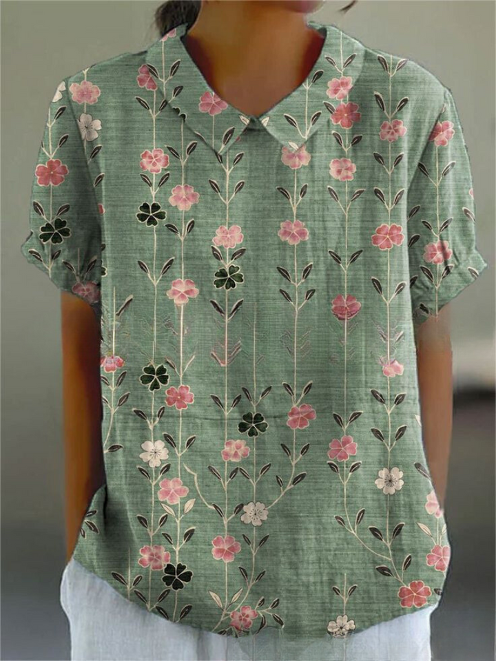 Maya | Women's Floral Print V-Neck Casual Summer Blouse