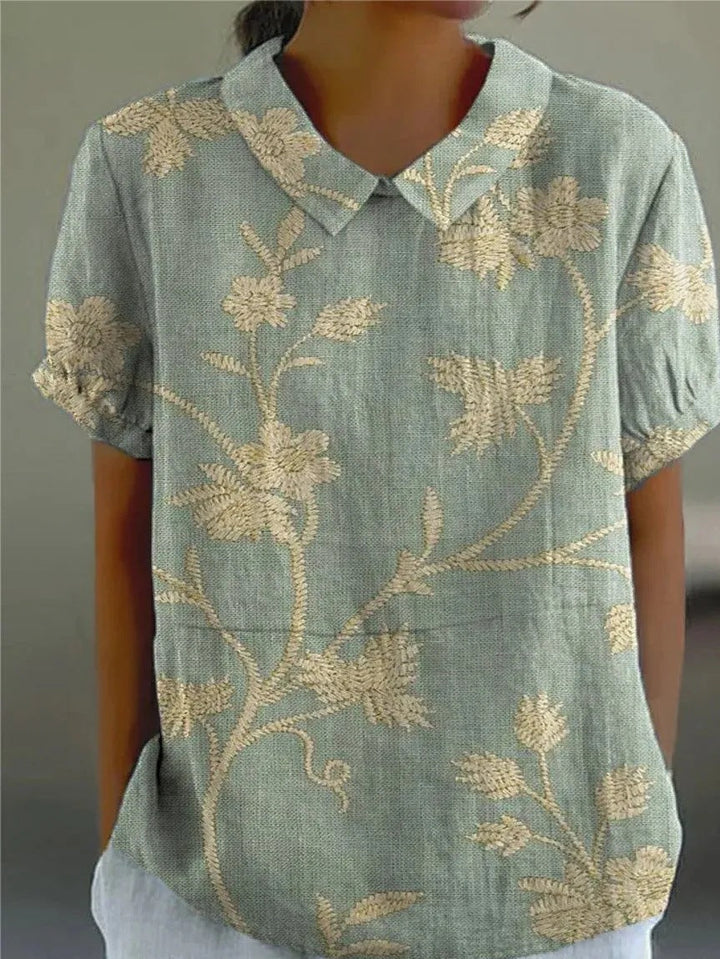 Maya | Women's Floral Print V-Neck Casual Summer Blouse