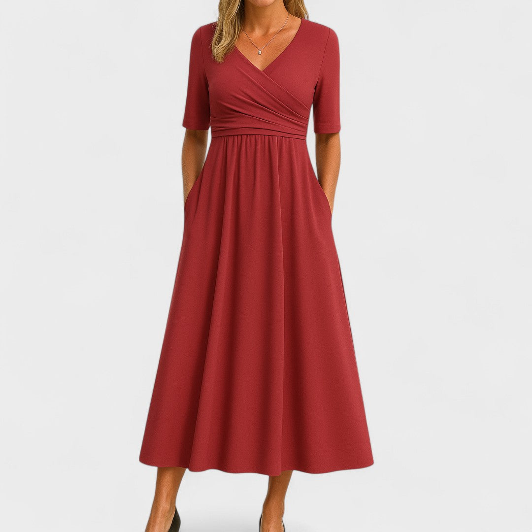 Mila | Women's Summer V-Neck Midi Dress