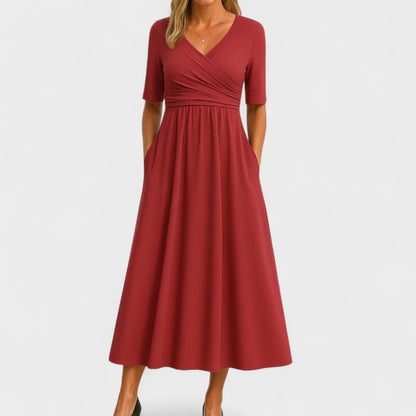 Mila | Women's Summer V-Neck Midi Dress
