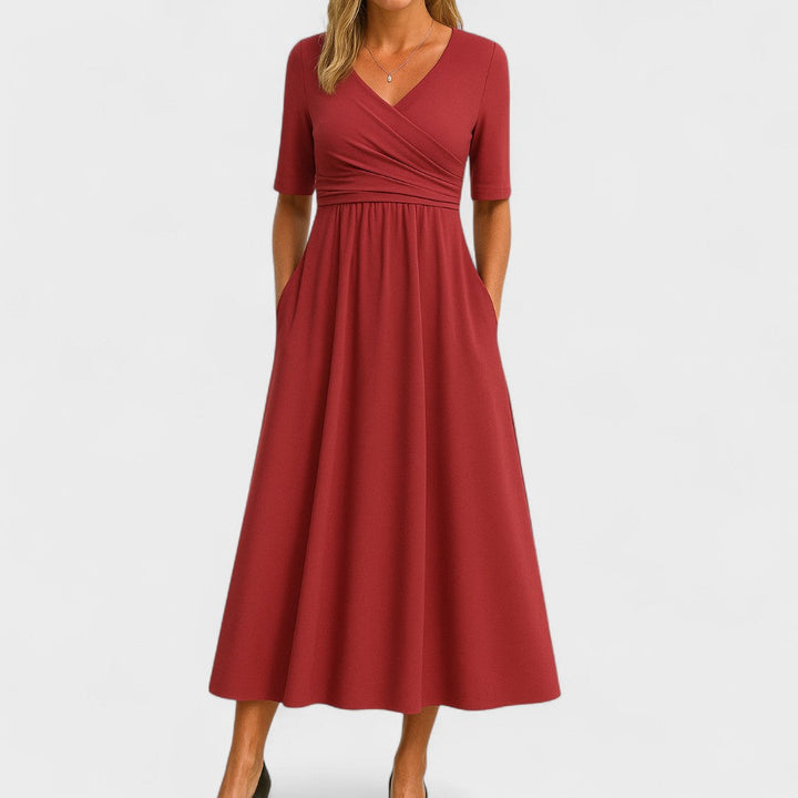 Mila | Women's Summer V-Neck Midi Dress