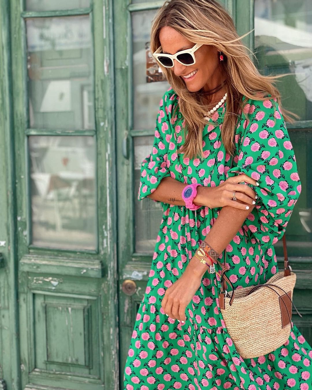 Kathleen | Women's V-Neck Flowy Spring Maxi Dress