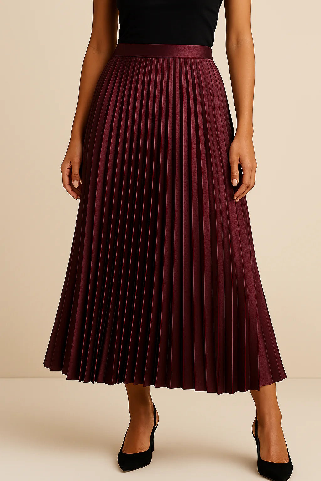 Noemi | Women's Summer Casual Pleated Midi Skirt