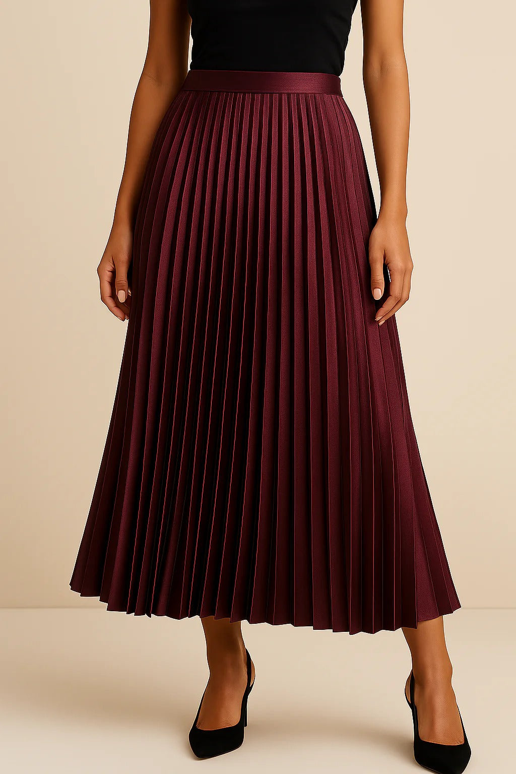 Noemi | Women's Summer Casual Pleated Midi Skirt