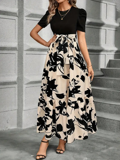Amelia | Women's Summer Short Sleeve Elegant Maxi Dress