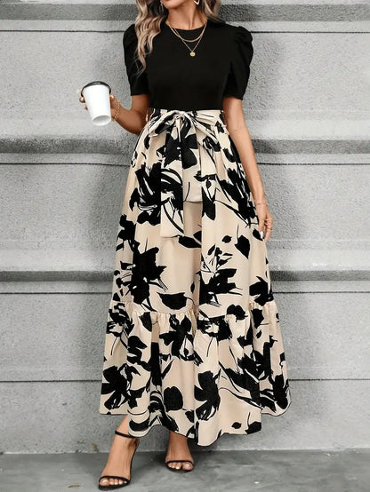 Amelia | Women's Summer Short Sleeve Elegant Maxi Dress