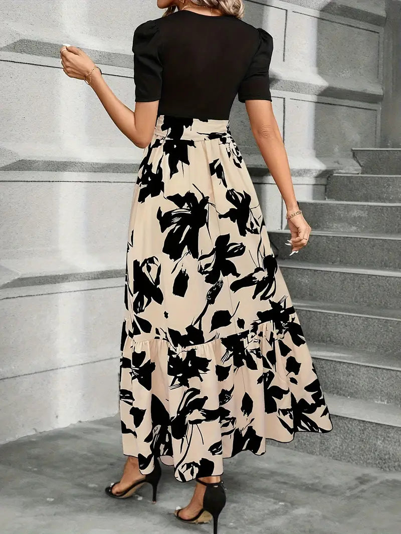 Amelia | Women's Summer Short Sleeve Elegant Maxi Dress
