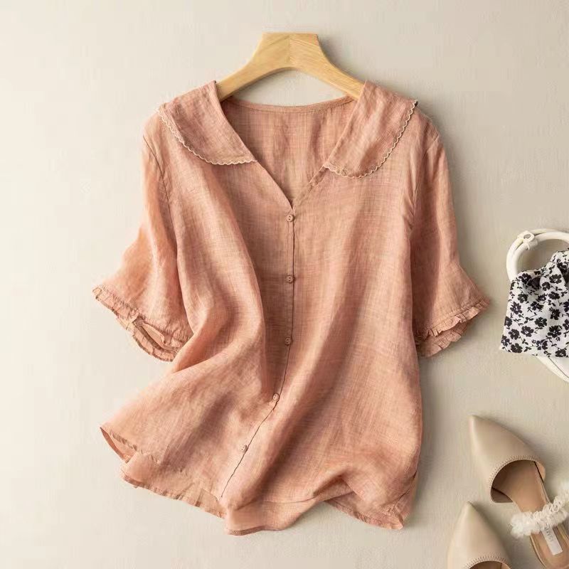 Lily | Women's Relaxed Fit Button Front Vintage Casual Blouse