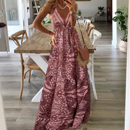 Willow | Women's Boho V-Neck Flowy Maxi Dress