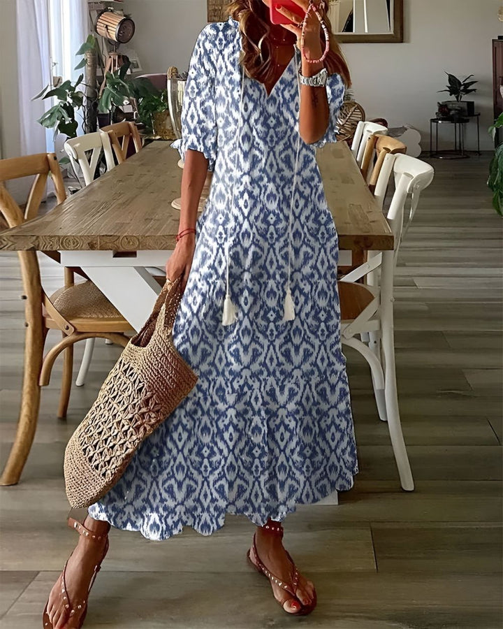 Nora | Women's Printed Relaxed Fit Midi Dress