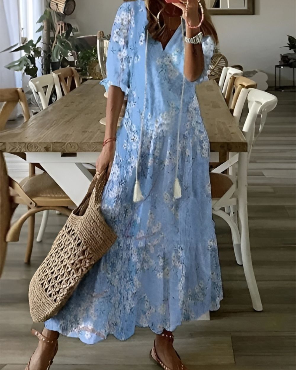 Nora | Women's Printed Relaxed Fit Midi Dress