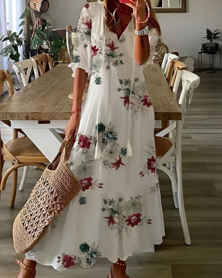 Nora | Women's Printed Relaxed Fit Midi Dress