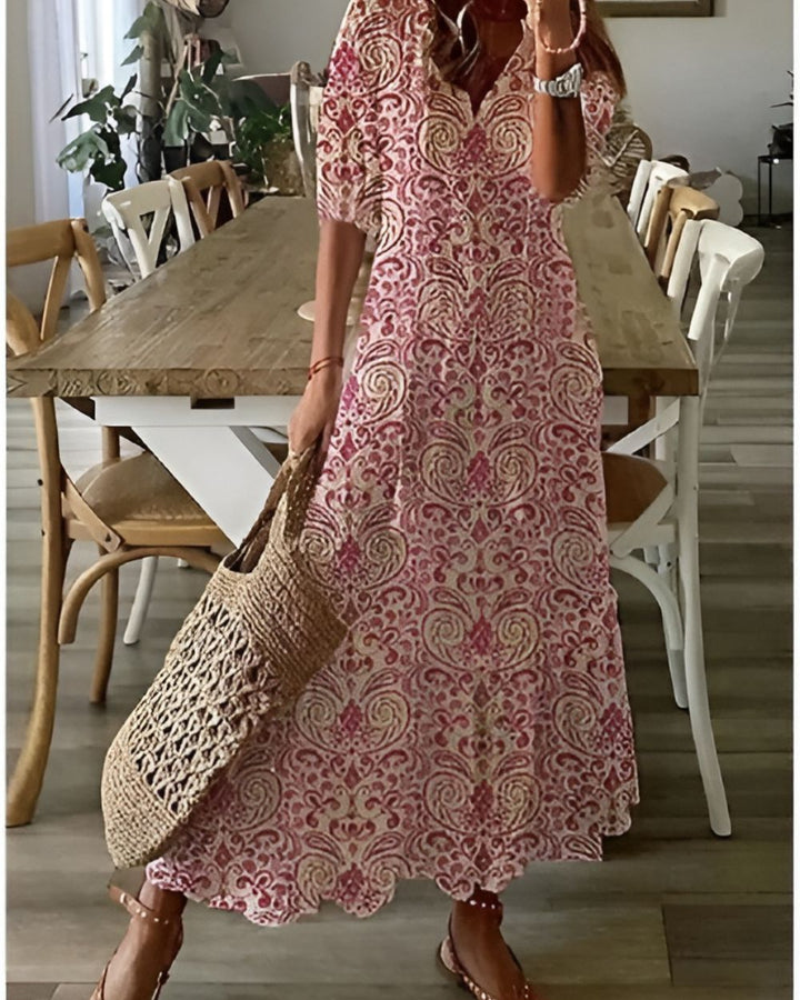 Nora | Women's Printed Relaxed Fit Midi Dress