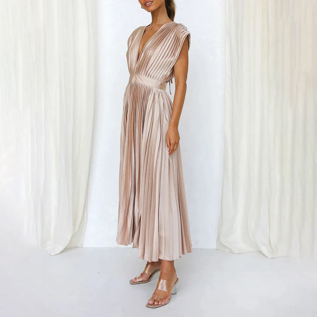 Tabitha | Women's Pleated Wedding Guest Maxi Dress
