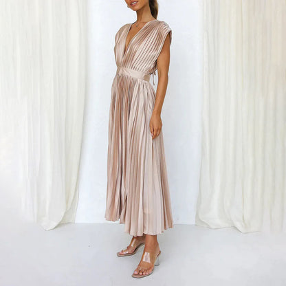 Tabitha | Women's Pleated Wedding Guest Maxi Dress