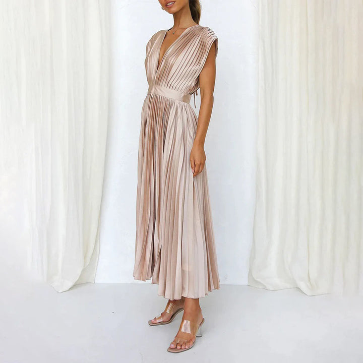 Tabitha | Women's Pleated Wedding Guest Maxi Dress