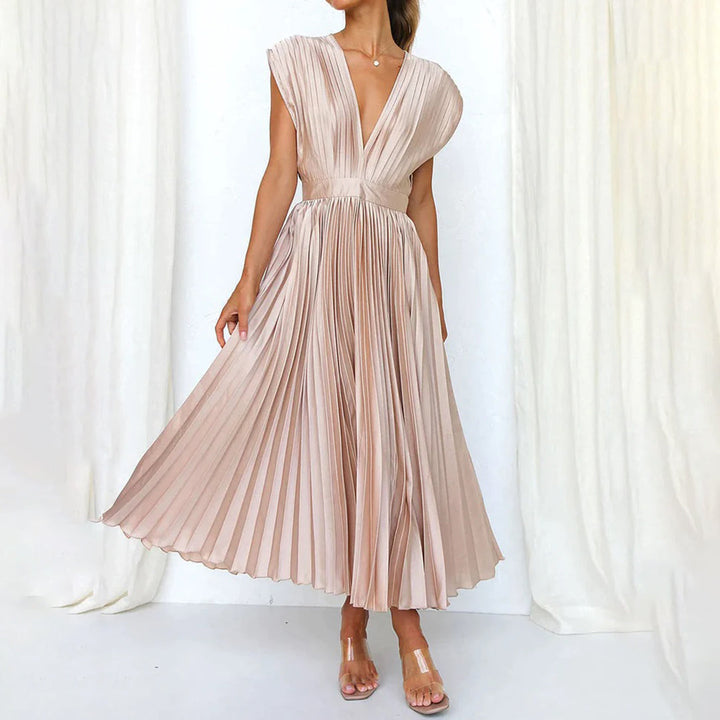 Tabitha | Women's Pleated Wedding Guest Maxi Dress