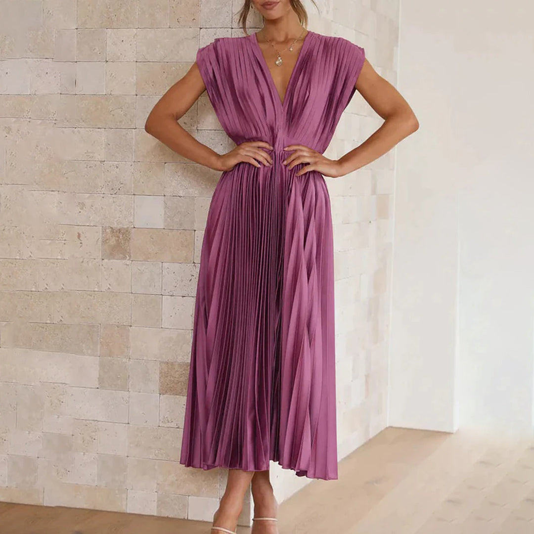Tabitha | Women's Pleated Wedding Guest Maxi Dress