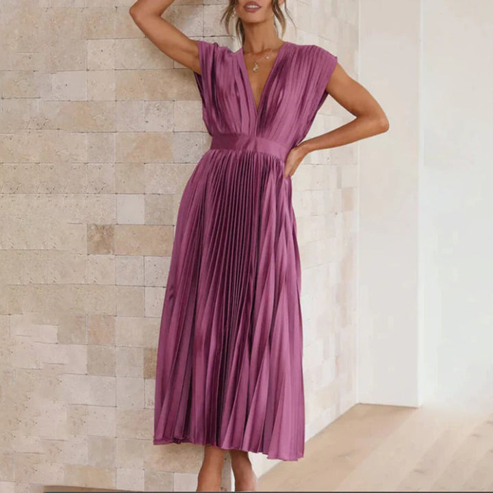 Tabitha | Women's Pleated Wedding Guest Maxi Dress