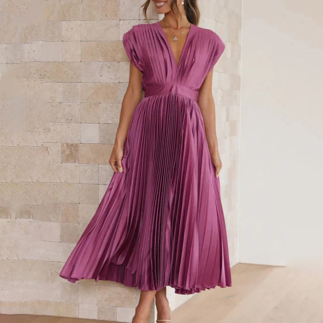 Tabitha | Women's Pleated Wedding Guest Maxi Dress